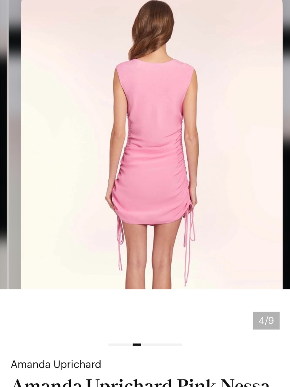 Amanda Uprichard Pink Ruched Mini Dress - Picture 3 of 12